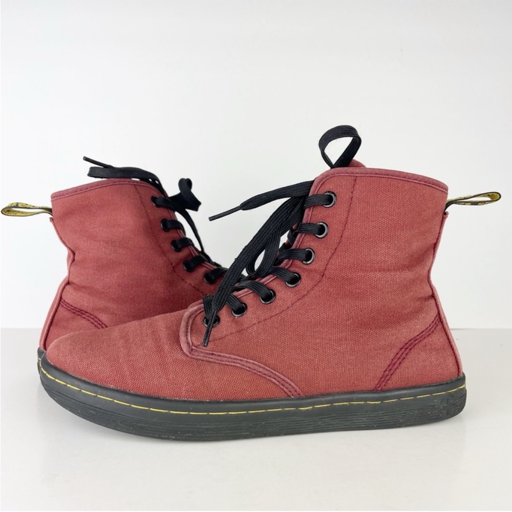 Dr. Doc Martens Shoreditch Red Cherry Canvas High Top Sneakers Ankle Booties